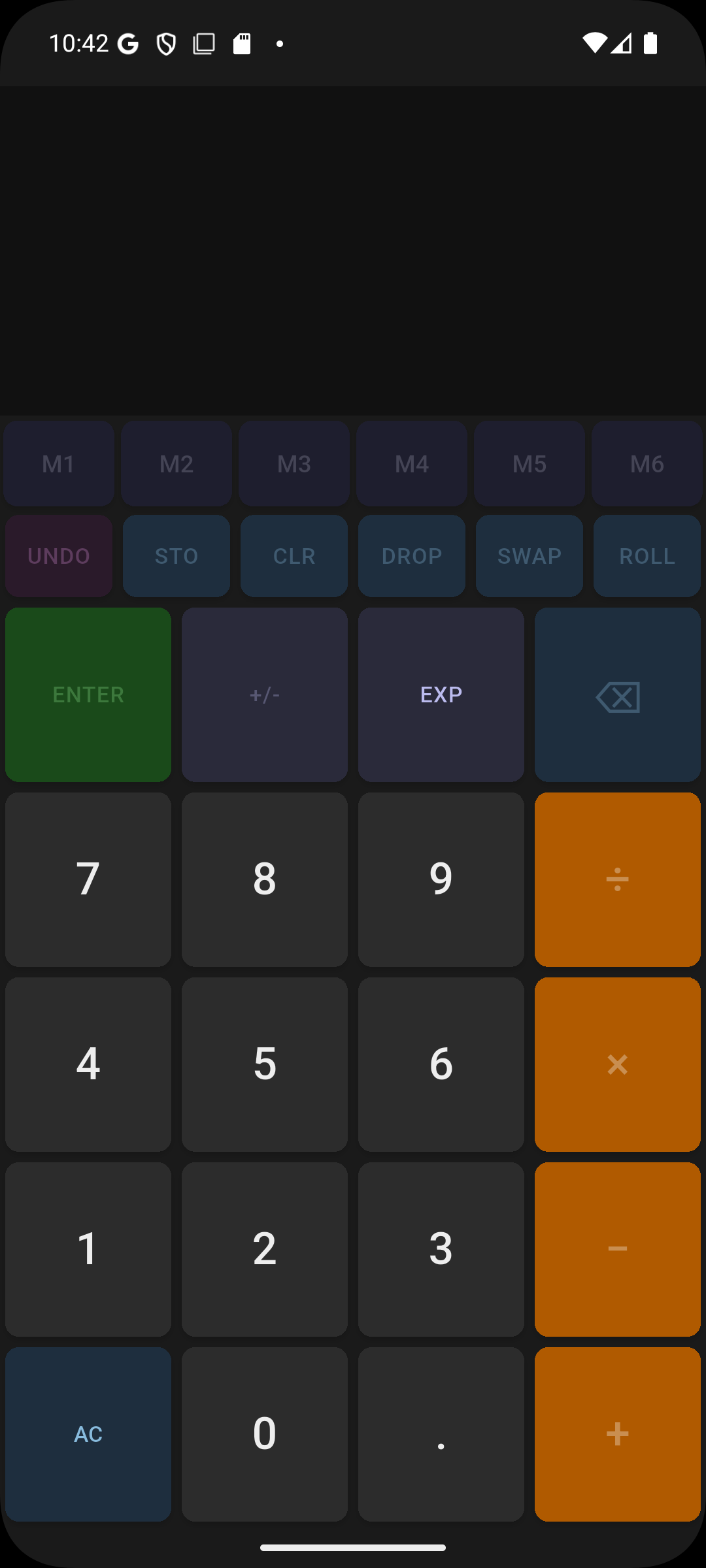 Simple RPN Calculator screenshot on Android