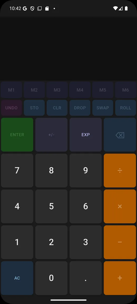 Simple RPN Calculator screenshot on Android