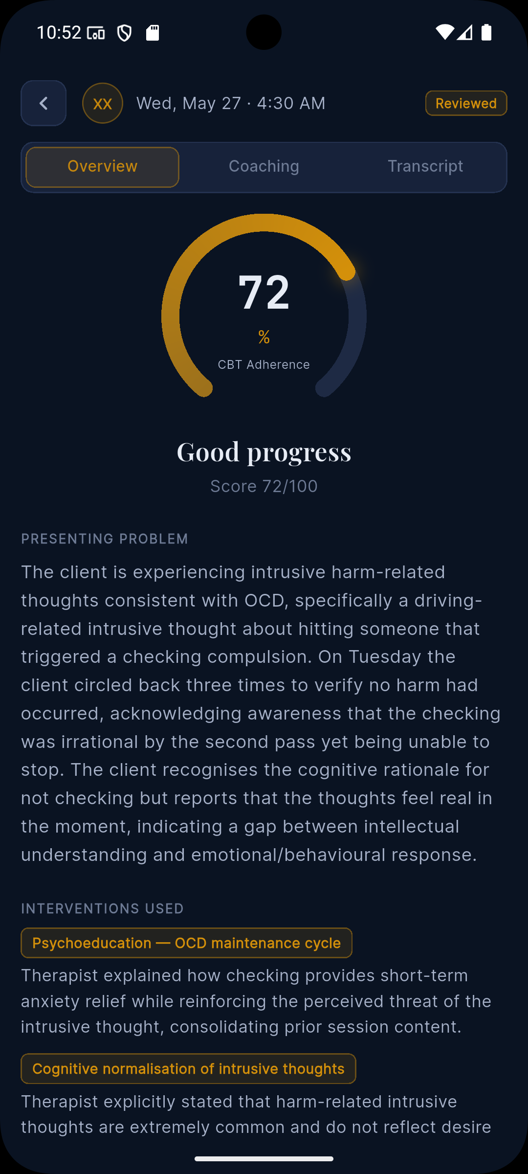 TherapyAperture app screenshot
